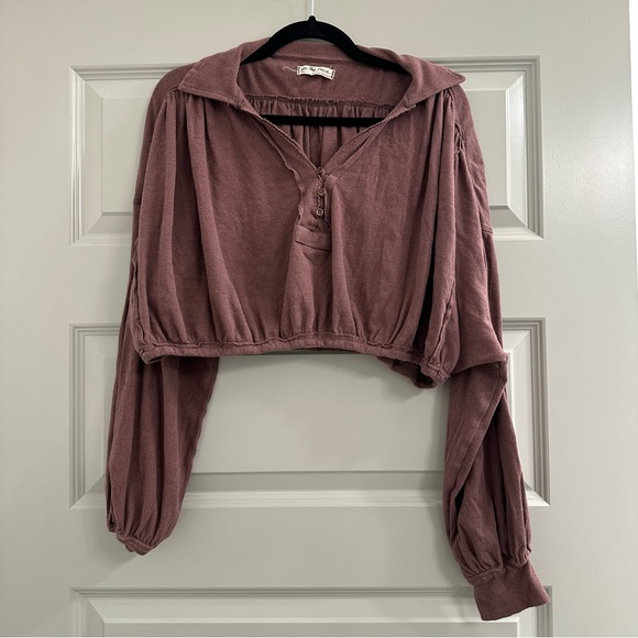 We The Free (Free People) Ballon Sleeve Cropped Long Sleeve - Picture 3 of 5